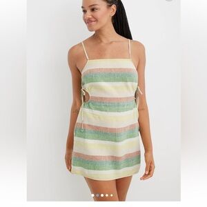 Aerie Side Cut Out Striped Mini Sundress
